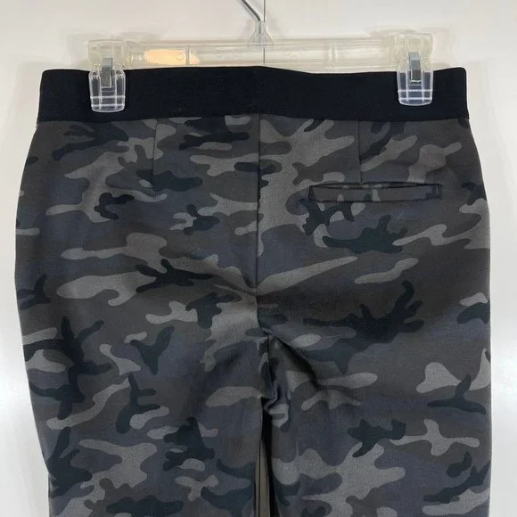 GAP Black/Gray Camo Side Zip Stretch Ankle Ponte Pants Size Small - Picture 3 of 8